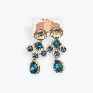 Elegant Blue and Gold Drop Earrings